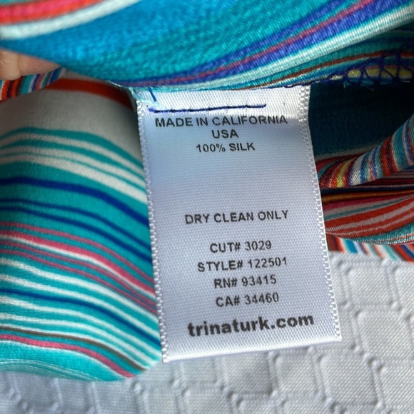 TRINA Turk Merrick Open Sleeve Silk Blouse in Deep Sea - Picture 6 of 6